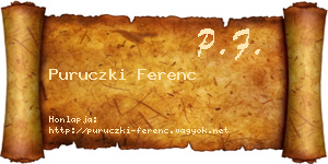 Puruczki Ferenc névjegykártya